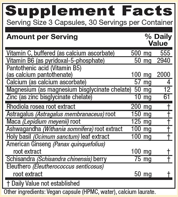 Adrenal Assist, 90 Vegetarian Capsules, Vitanica