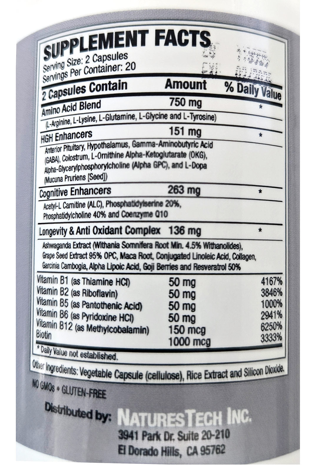 GHR (Growth Hormone Releaser), Advanced Anti Aging Formula, 40 Capsules x 12 Bottles, NaturesTech Inc