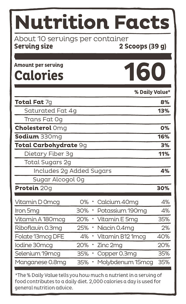 Organic Superfood Plant Protein Powder - Chocolate, 13.75 oz (10 Servings), KOS