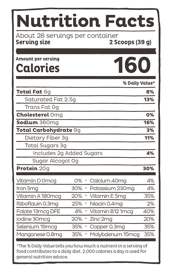 Organic Superfood Plant Protein Powder - Chocolate Peanut Butter, 38.5 oz (28 Servings), KOS