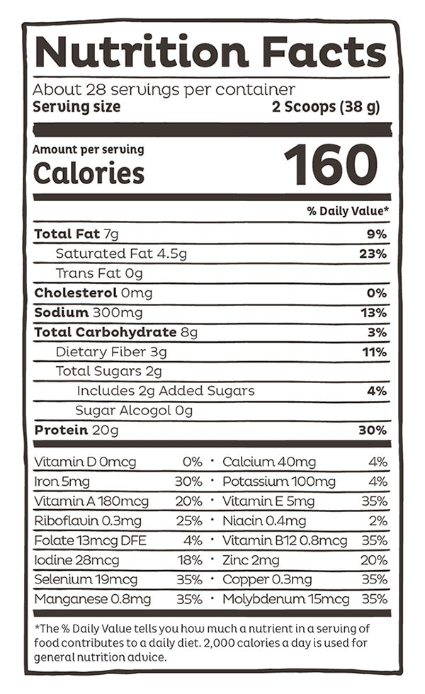 Organic Superfood Plant Protein Powder - Strawberries & Cream, 37.5 oz (28 Servings), KOS