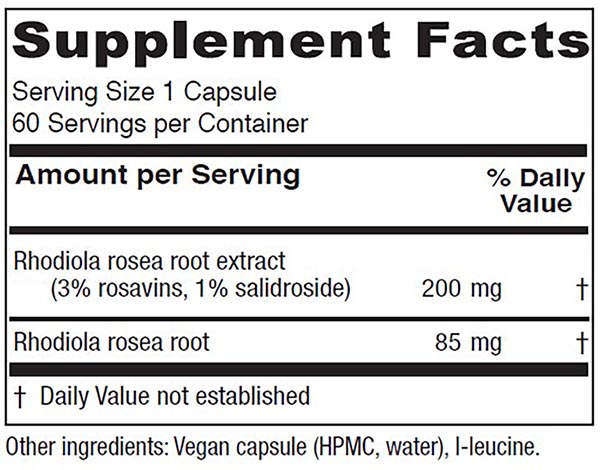 Rhodiola, 60 Vegetarian Capsules, Vitanica