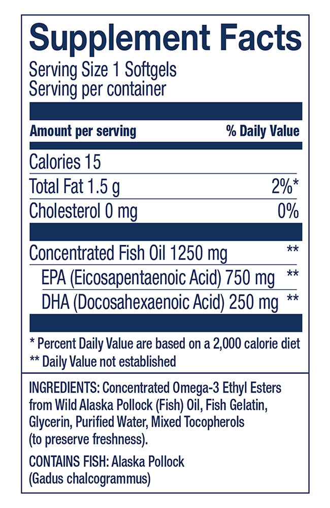 Wild Alaskan Fish Oil - Peak EPA, 30 Softgels, Wiley's Finest
