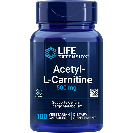 Acetyl-L-Carnitine 500 mg, 100 Vegetarian Capsules, Life Extension