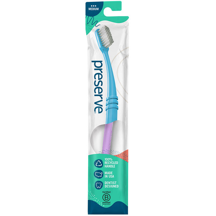 Adult Toothbrush in Lightweight Pouch, Medium, 1 pc, Preserve