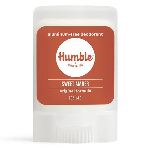 Aluminum-Free Original Formula Deodorant Travel Size, Sweet Amber, 0.5 oz, Humble Brands