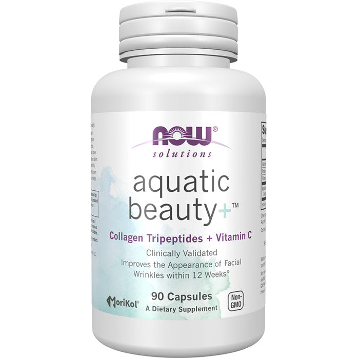 Aquatic Beauty+, Collagen Tripeptides + Vitamin C, 90 Capsules, NOW Foods