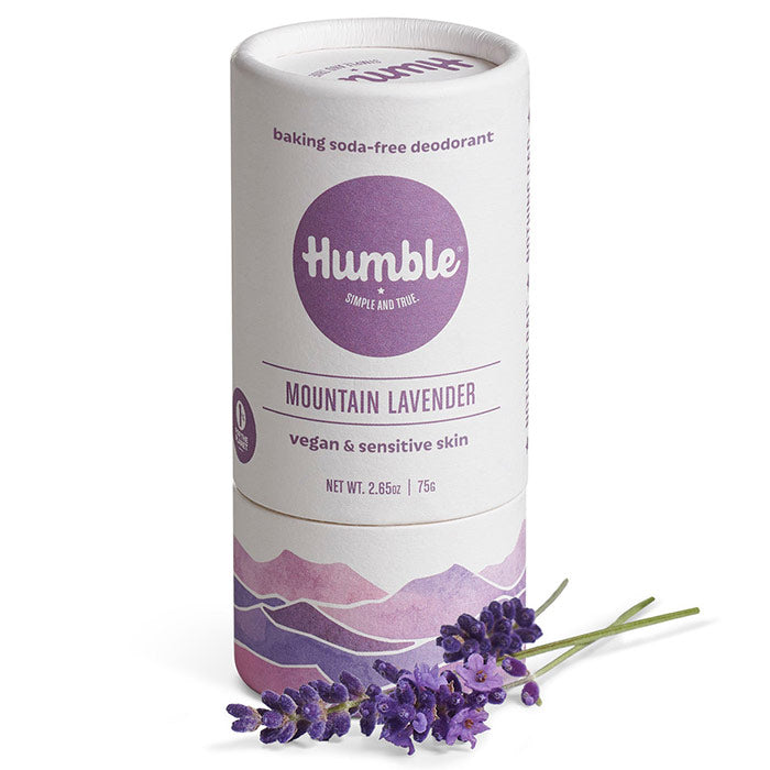 Baking Soda-Free Deodorant for Vegan & Sensitive Skin, Mountain Lavender, Paperboard, 2.65 oz, Humble Brands