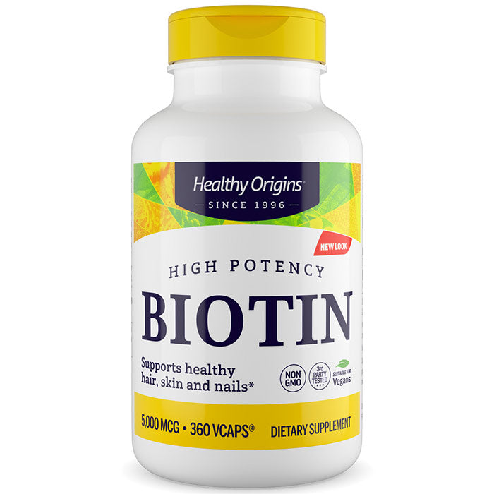 Biotin 5,000 mcg, 360 Veggie Capsules, Healthy Origins