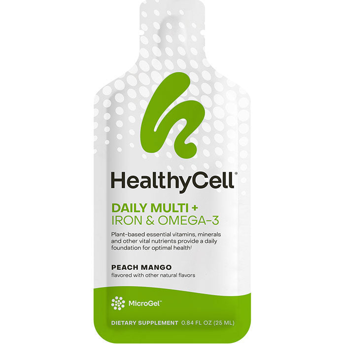 Daily Multi + Iron & Omega-3, 0.84 oz x 30 Gel Packs, HealthyCell