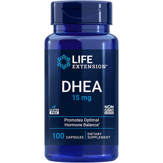 DHEA 15 mg (Dehydroepiandrosterone), 100 Capsules, Life Extension