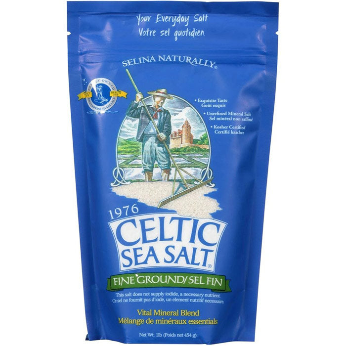 Fine Ground Salt Resealable Bag, 16 oz, Celtic Sea Salt