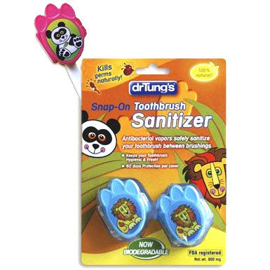 Kid's Snap-On Toothbrush Sanitizer, 2 Pack, Dr. Tung's