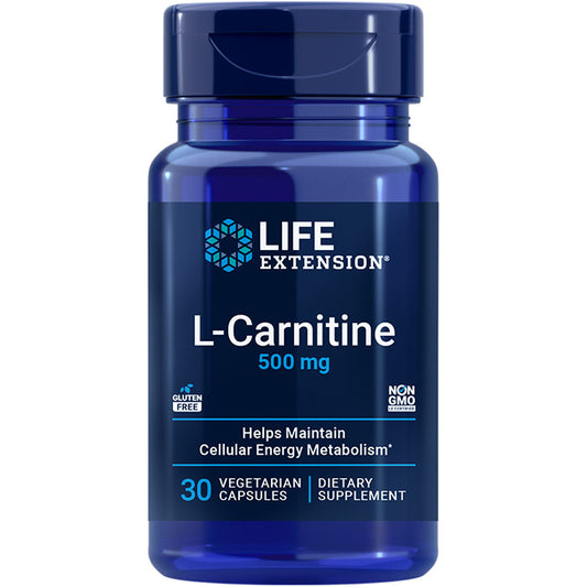 L-Carnitine 500 mg, 30 Vegetarian Capsules, Life Extension