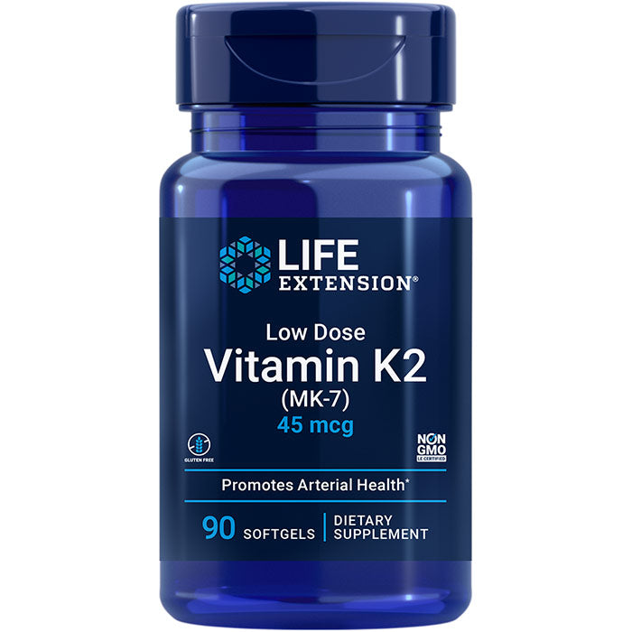Low-Dose Vitamin K2, MK-7, 45 mcg, 90 Softgels, Life Extension