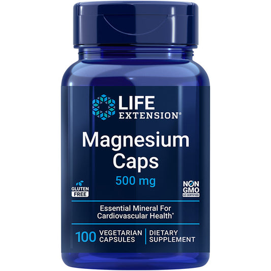 Magnesium Caps 500 mg, 100 Vegetarian Capsules, Life Extension