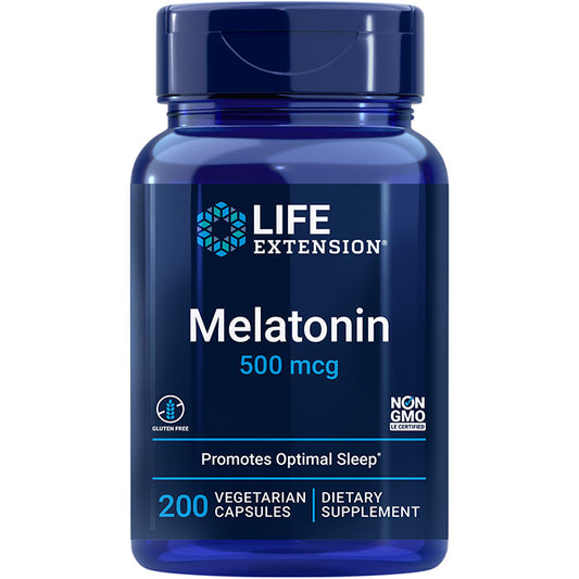 Melatonin 500 mcg, 200 Vegetarian Capsules, Life Extension