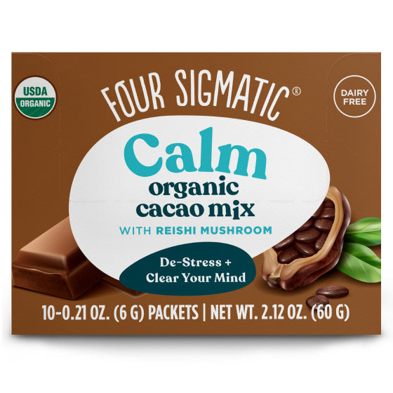 Calm Organic Cacao Mix with Reishi Mushroom, 10 Packets, Four Sigmatic