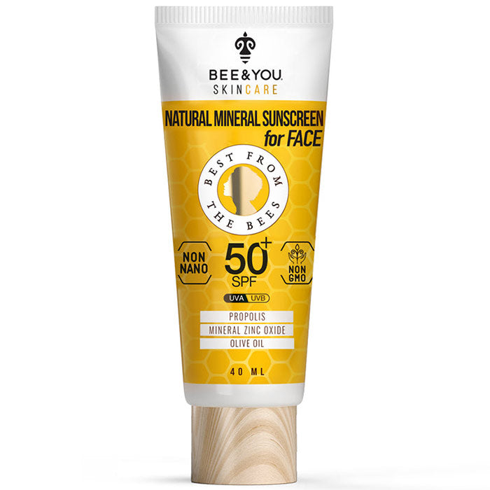 Natural Mineral Sunscreen for Face, SPF 50+, 1.35 oz, Bee & You