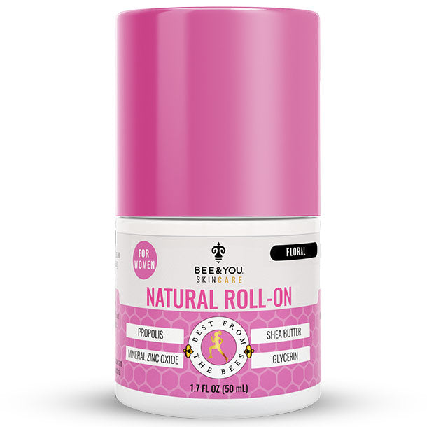 Natural Roll-On Deodorant for Women, Floral, 1.7 oz, Bee & You