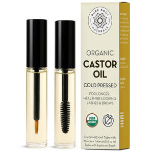 Organic Castor Oil in 2 Pre-Filled Applicator Tubes, 10 ml Each, Pure Body Naturals
