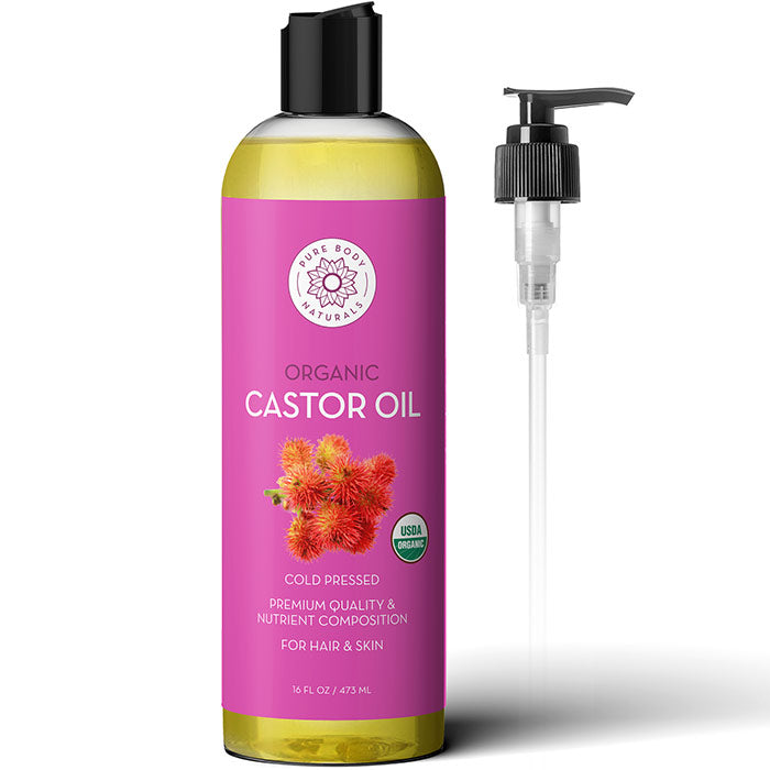 Organic Castor Oil, 16 oz, Pure Body Naturals