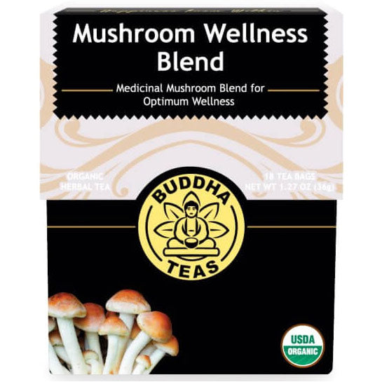 Organic Mushroom Wellness Blend, 18 Tea Bags, Buddha Teas