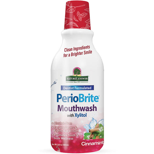 PerioBrite Natural Mouthwash - Cinnamint, 16 oz, Nature's Answer