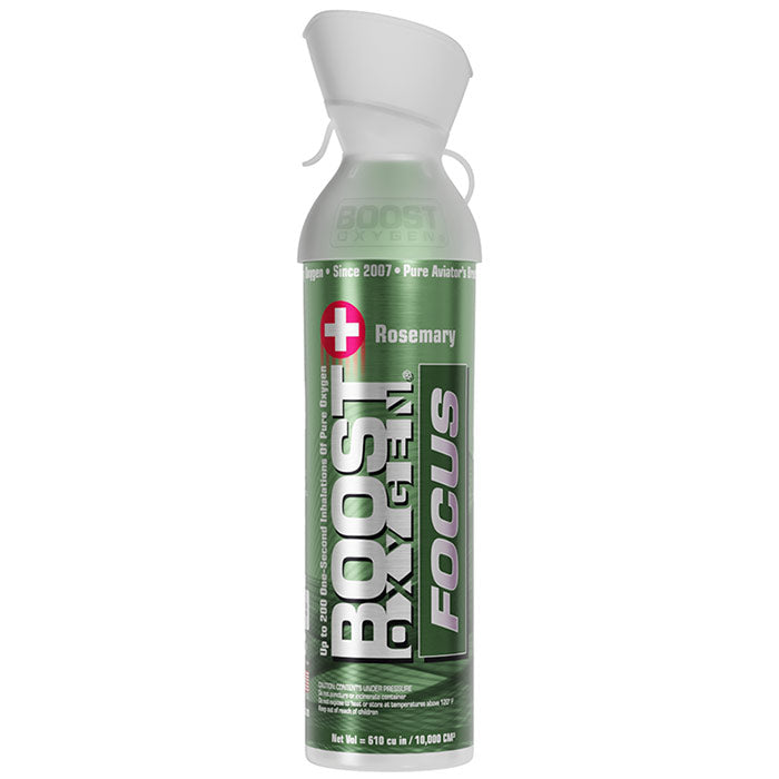 95% Pure Oxygen Inhaler Canister, Focus (Rosemary), Large (10 Liter), Boost Oxygen