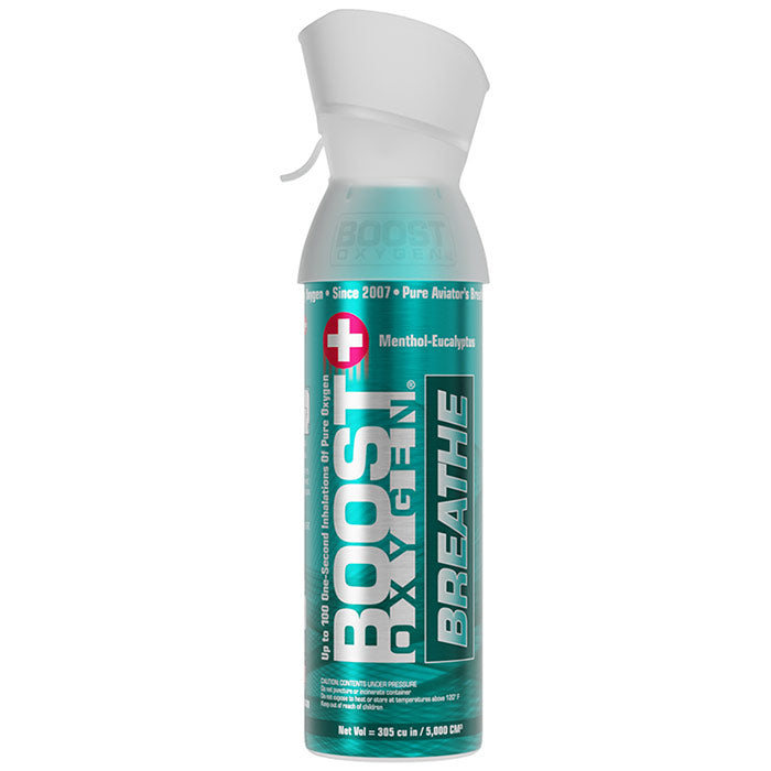 95% Pure Oxygen Supplement, Portable Canister, Breathe (Menthol Eucalyptus), Medium (5 Liter), Boost Oxygen
