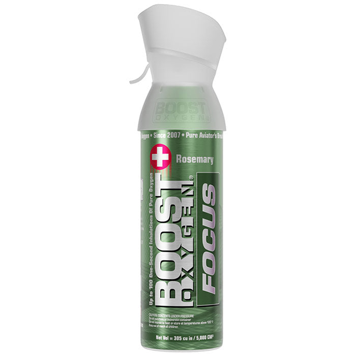 95% Pure Oxygen Supplement, Portable Canister, Focus (Rosemary), Medium (5 Liter), Boost Oxygen