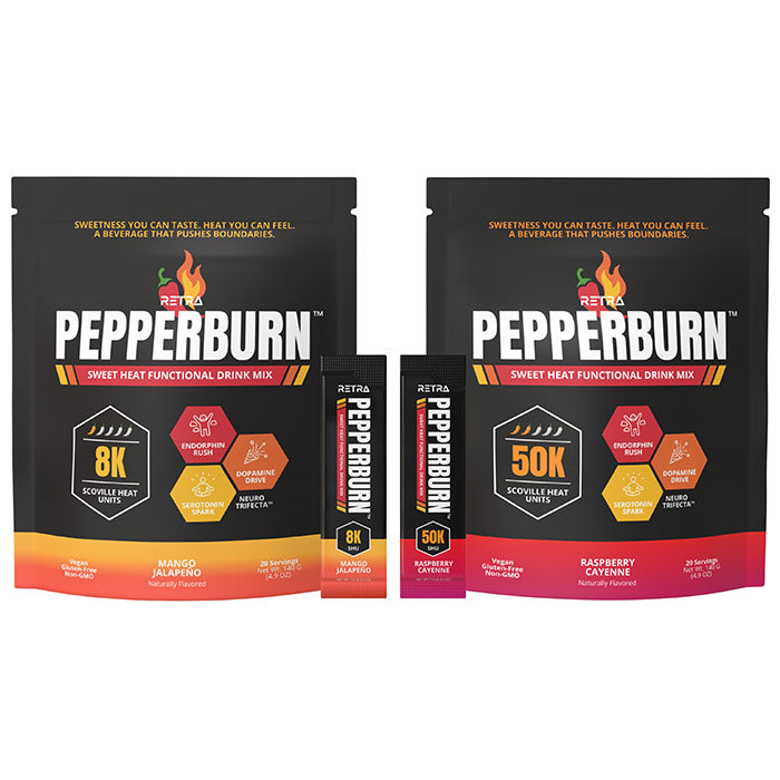 Retra PepperBurn, Sweet Heat Functional Drink Mix, 20 Stick Packs