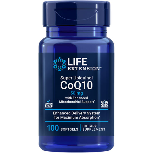 Super Ubiquinol CoQ10 50 mg, with Enhanced Mitochondrial Support, 100 Softgels, Life Extension