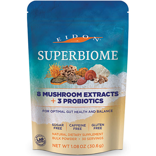 SuperBiome Mushroom & Probiotic Powder, 1.08 oz, Eidon Ionic Minerals