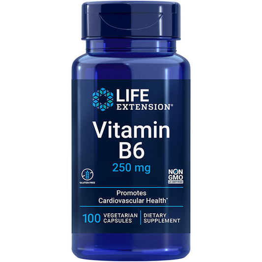 Vitamin B6 250 mg, 100 Vegetarian Capsules, Life Extension