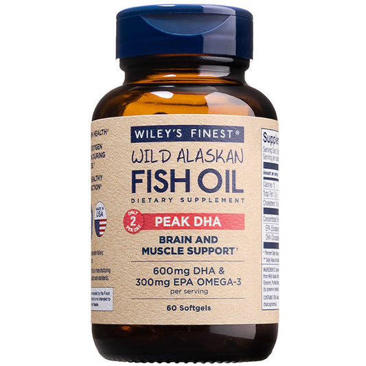 Wild Alaskan Fish Oil - Peak DHA, 60 Softgels, Wiley's Finest