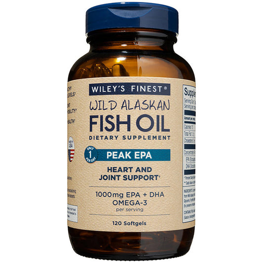 Wild Alaskan Fish Oil - Peak EPA, Value Size, 120 Softgels, Wiley's Finest