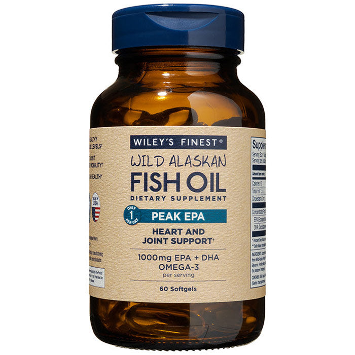 Wild Alaskan Fish Oil - Peak EPA, 60 Softgels, Wiley's Finest