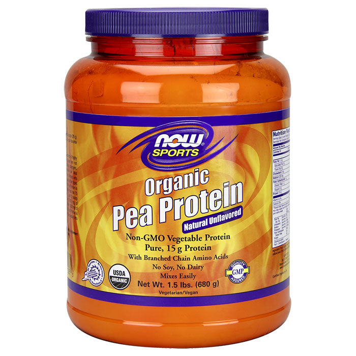 Pea Protein Organic, Natural Unflavored, 1.5 lb, NOW Foods