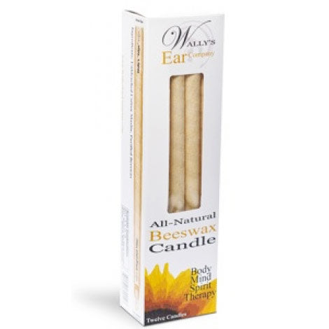 100% Beeswax Hollow Ear Candles, 12 pk, Wally's Natural Products