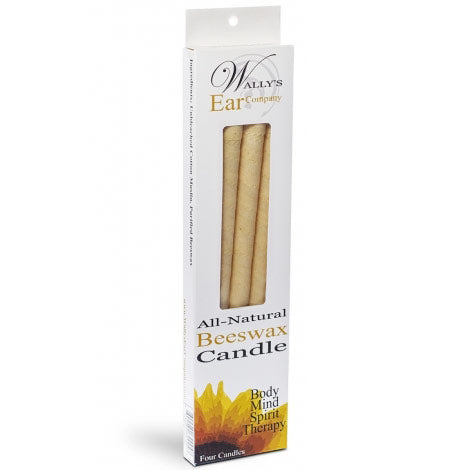 100% Beeswax Hollow Ear Candles, 4 pk, Wally's Natural Products