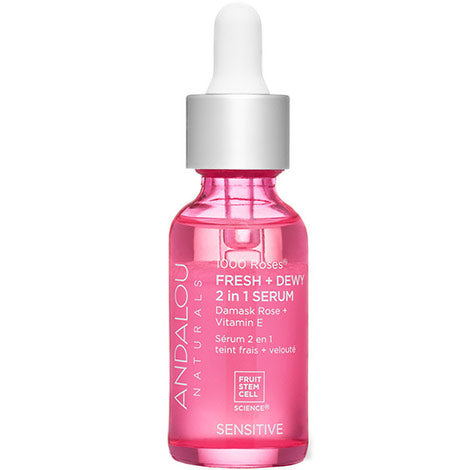 1000 Roses Fresh + Dewy 2 in 1 Serum, 1 oz, Andalou Naturals