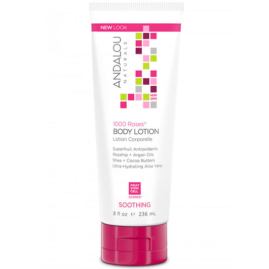 1000 Roses Soothing Body Lotion, 8 oz, Andalou Naturals