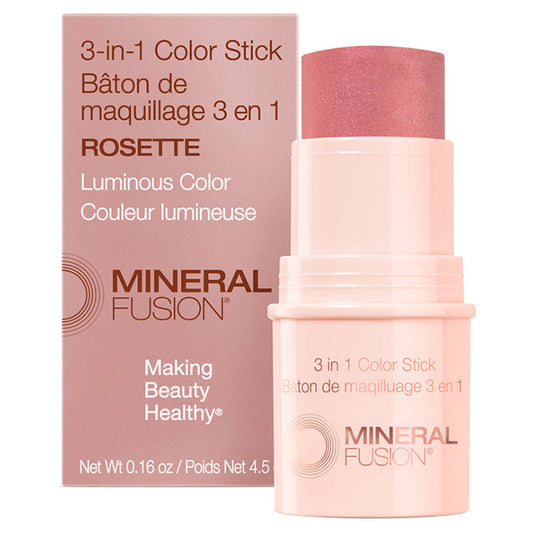 3-in-1 Color Stick - Rosette, 0.18 oz, Mineral Fusion Cosmetics