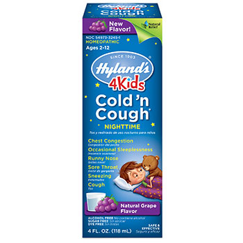 4 Kids Cold 'n Cough Nighttime - Grape Flavor, 4 oz, Hyland's