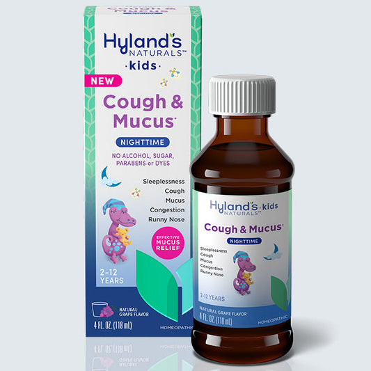 Kids Cough & Mucus Nighttime, Natural Grape Flavor, 4 oz, Hyland's