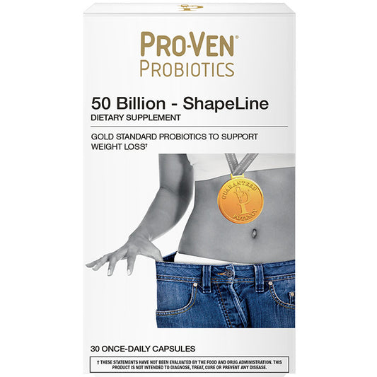 50 Billion ShapeLine, Gold Standard Probiotics to Support Weight Loss, 30 Capsules, Pro-Ven Probiotics