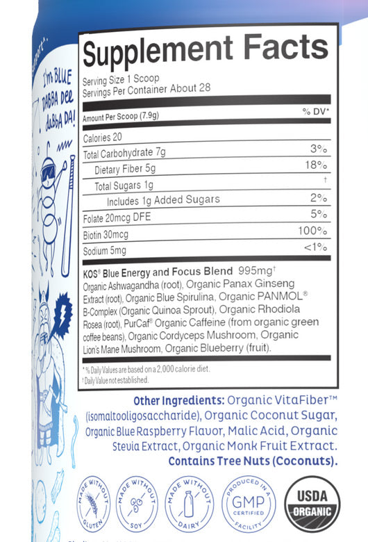 Bolt from the Blue Energizing Blue Spirulina Blend, 7.8 oz (28 Servings), KOS