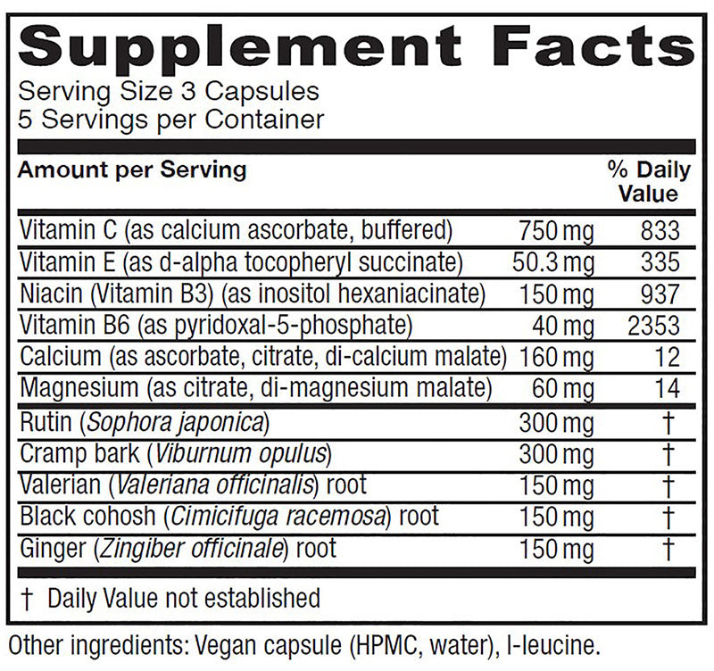 Cramp Bark Extra, Trial Size, 15 Vegetarian Capsules, Vitanica
