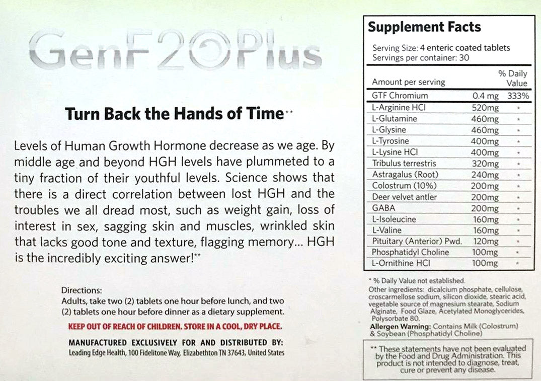 Buy 1 Get 1 50% Off! GenF20 Plus HGH, Human Growth Hormone Releaser, 120 Tablets x 2 Boxes